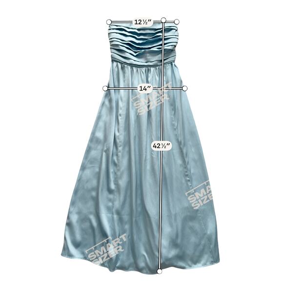 Abercrombie & Fitch Emerson Satin Strapless Midi Dress Size XS Pastel Blue Event - Picture 7 of 12